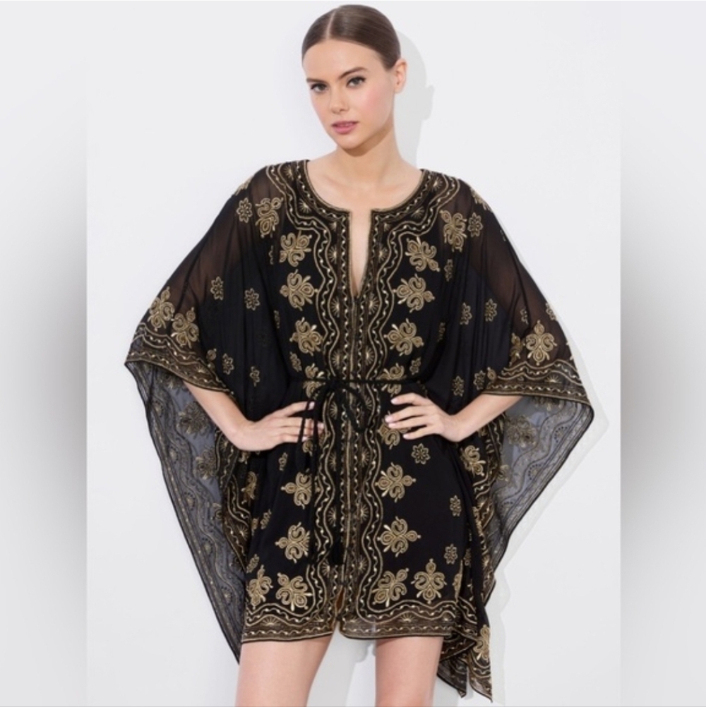 ALICE + OLIVIA Marva Embellished Mini Kaftan Size L - Picture 1 of 10